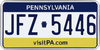 PA license plate JFZ5446