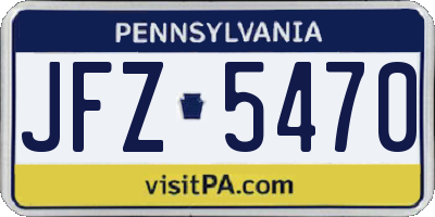 PA license plate JFZ5470