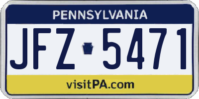 PA license plate JFZ5471