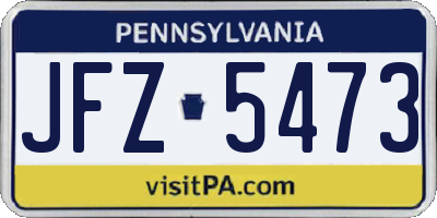 PA license plate JFZ5473