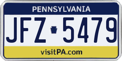 PA license plate JFZ5479