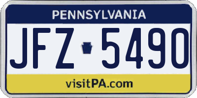 PA license plate JFZ5490