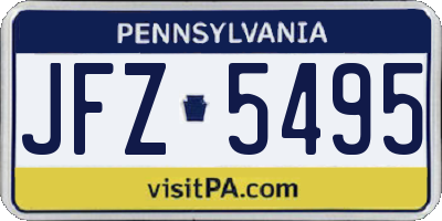 PA license plate JFZ5495