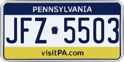 PA license plate JFZ5503