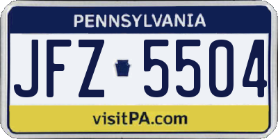 PA license plate JFZ5504