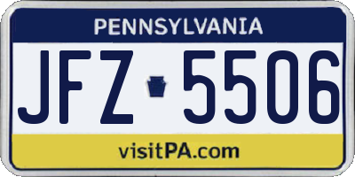 PA license plate JFZ5506