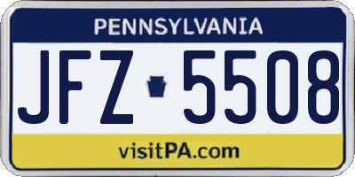 PA license plate JFZ5508