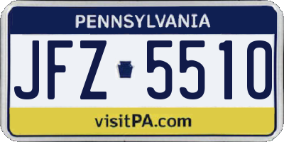 PA license plate JFZ5510