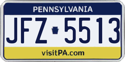 PA license plate JFZ5513