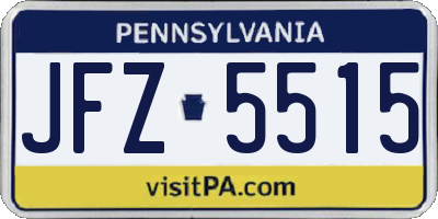 PA license plate JFZ5515