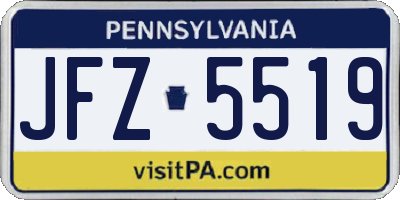 PA license plate JFZ5519