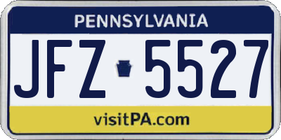 PA license plate JFZ5527