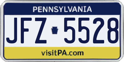 PA license plate JFZ5528
