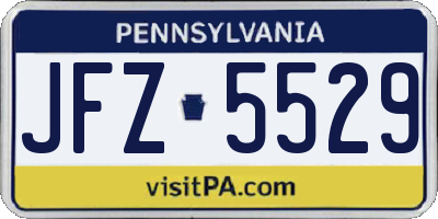 PA license plate JFZ5529