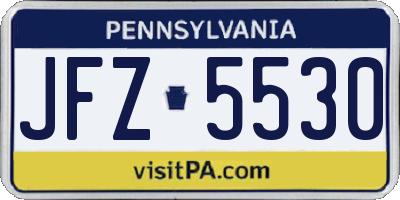 PA license plate JFZ5530
