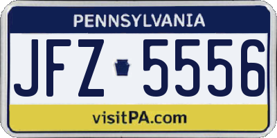 PA license plate JFZ5556