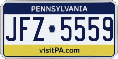 PA license plate JFZ5559