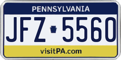PA license plate JFZ5560
