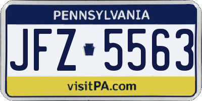PA license plate JFZ5563
