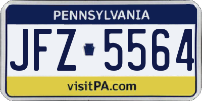 PA license plate JFZ5564
