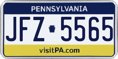 PA license plate JFZ5565