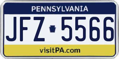 PA license plate JFZ5566