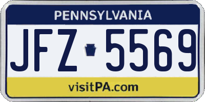 PA license plate JFZ5569