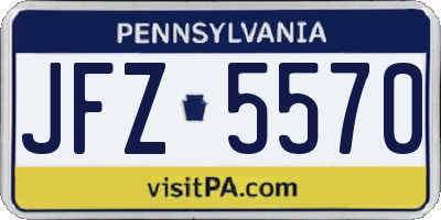 PA license plate JFZ5570