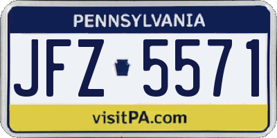 PA license plate JFZ5571