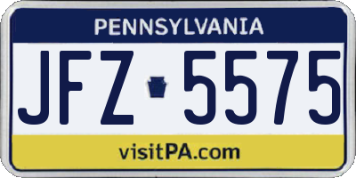 PA license plate JFZ5575