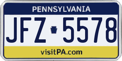 PA license plate JFZ5578