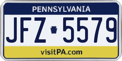PA license plate JFZ5579