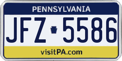PA license plate JFZ5586