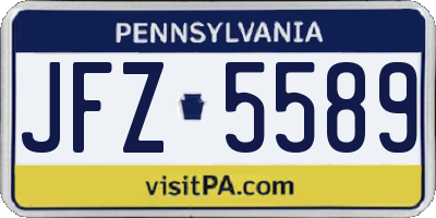 PA license plate JFZ5589