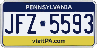 PA license plate JFZ5593