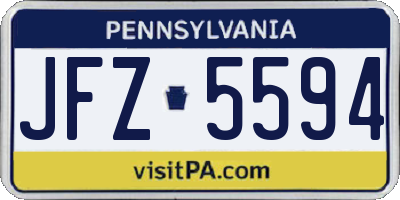PA license plate JFZ5594
