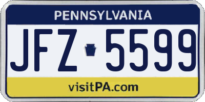 PA license plate JFZ5599