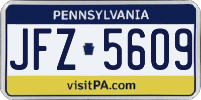 PA license plate JFZ5609