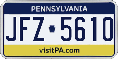 PA license plate JFZ5610