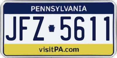 PA license plate JFZ5611