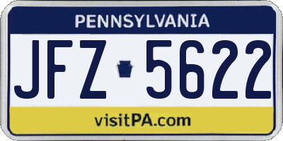 PA license plate JFZ5622
