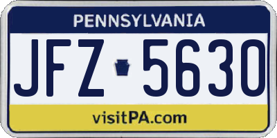 PA license plate JFZ5630