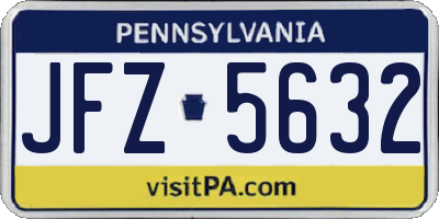 PA license plate JFZ5632