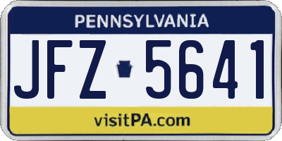 PA license plate JFZ5641