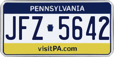 PA license plate JFZ5642
