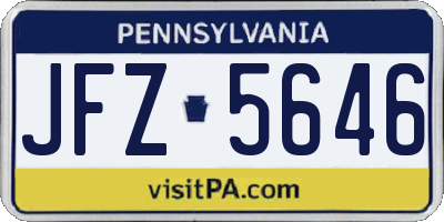 PA license plate JFZ5646