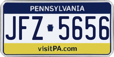 PA license plate JFZ5656