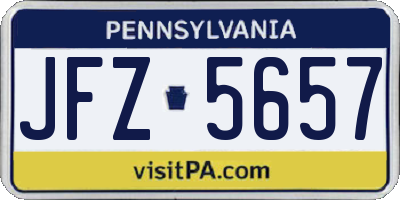 PA license plate JFZ5657