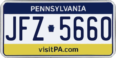 PA license plate JFZ5660