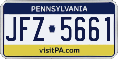 PA license plate JFZ5661